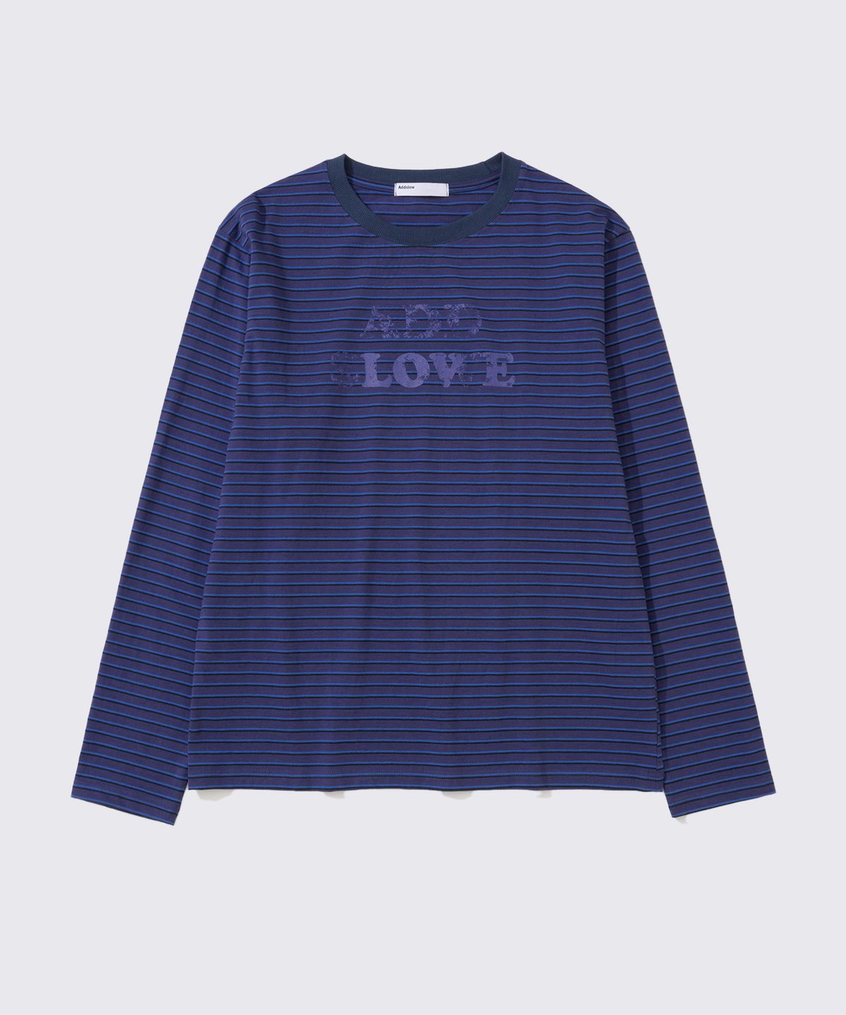 애드슬로우(ADDSLOW) Stripe LOVE Long Sleeve [Purple]