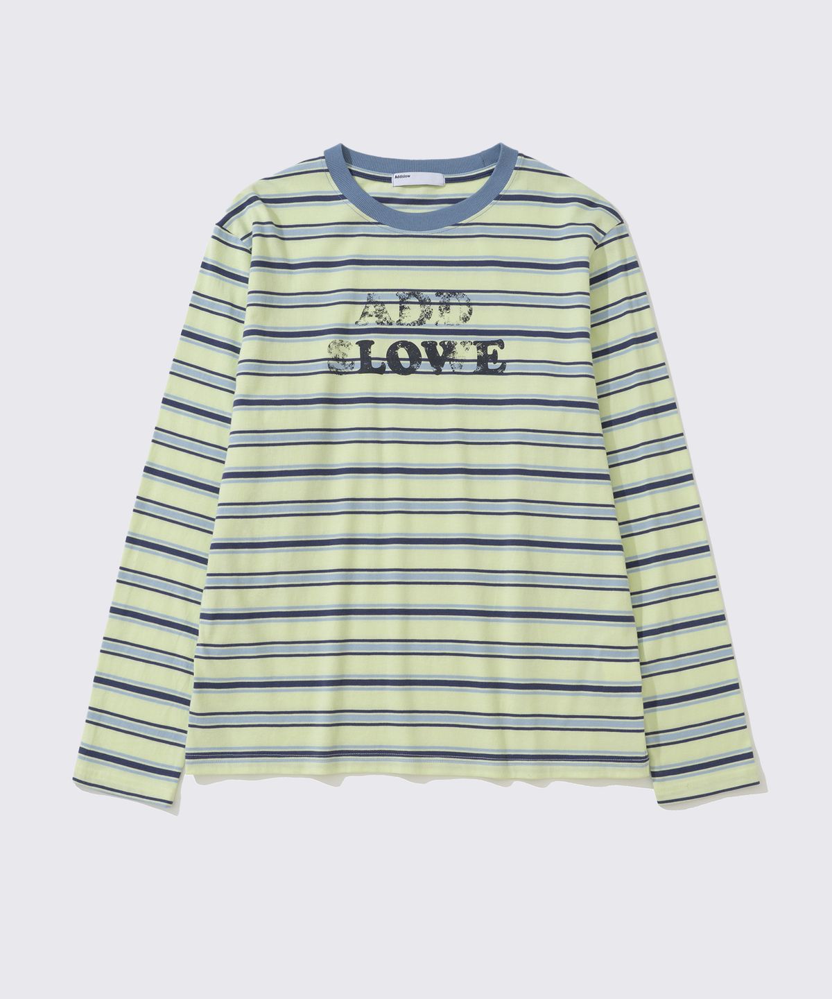 애드슬로우(ADDSLOW) Stripe LOVE Long Sleeve [Sulfur]