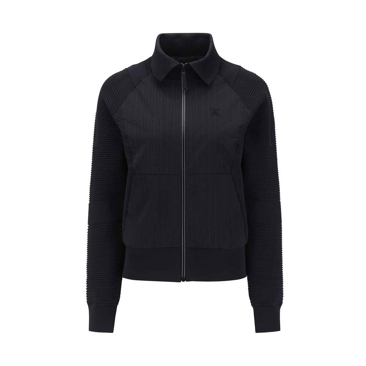어뉴골프(ANEW GOLF) WOMEN FA HYBRID KNIT CARDIGAN_BK