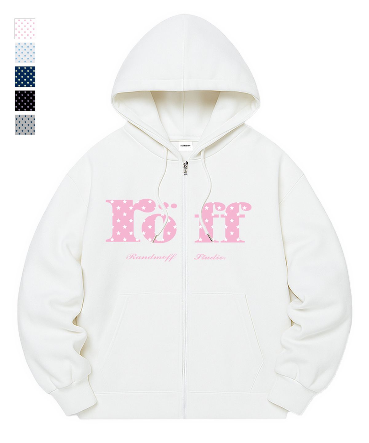 랜덤오프(RANDOMOFF) [기모선택] RÖFF TYPE PLAY SPACE STAR SEMI OVER FIT ZIP-UP (5color)