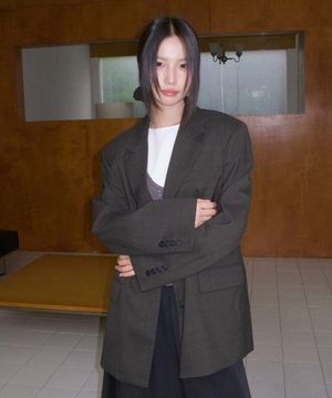 (woman) 에일린 클래식 체크 블레이저_Brown