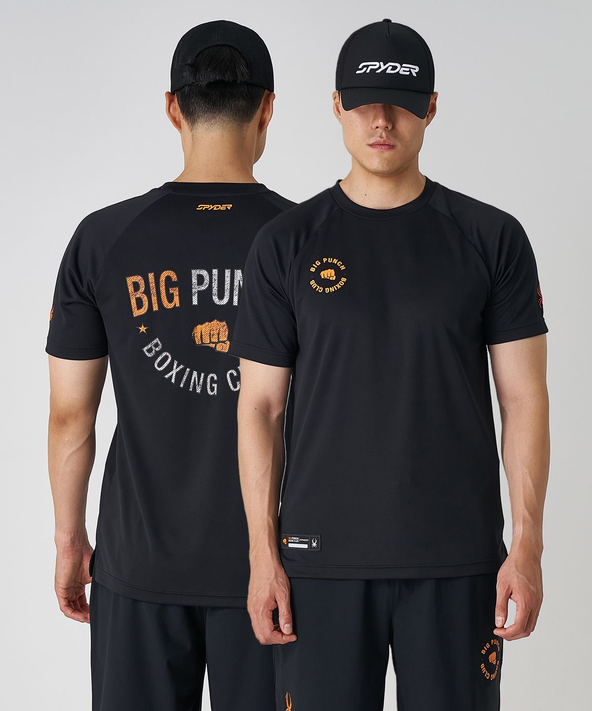 스파이더(SPYDER) 남성 BIG PUNCH BOXING CLUB 로고 반팔 티셔츠 SPJFCNRS205MBLK