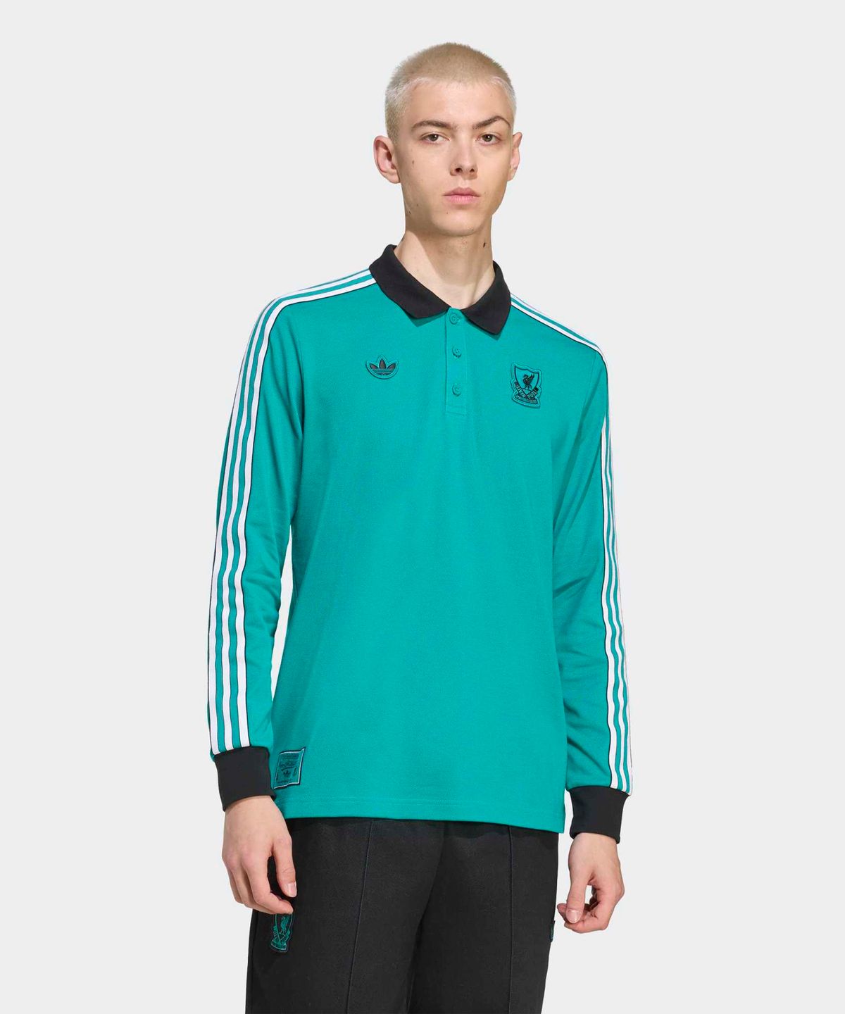 아디다스(ADIDAS) 리버풀 FC 테라스 아이콘 롱 슬리브 폴로 셔츠 - 민트 / JW5471