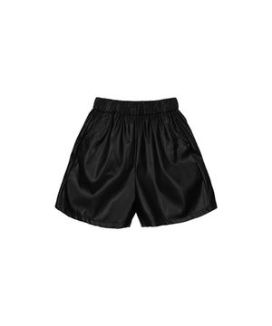 SYNTHETIC LEATHER SHORTS_BLACK