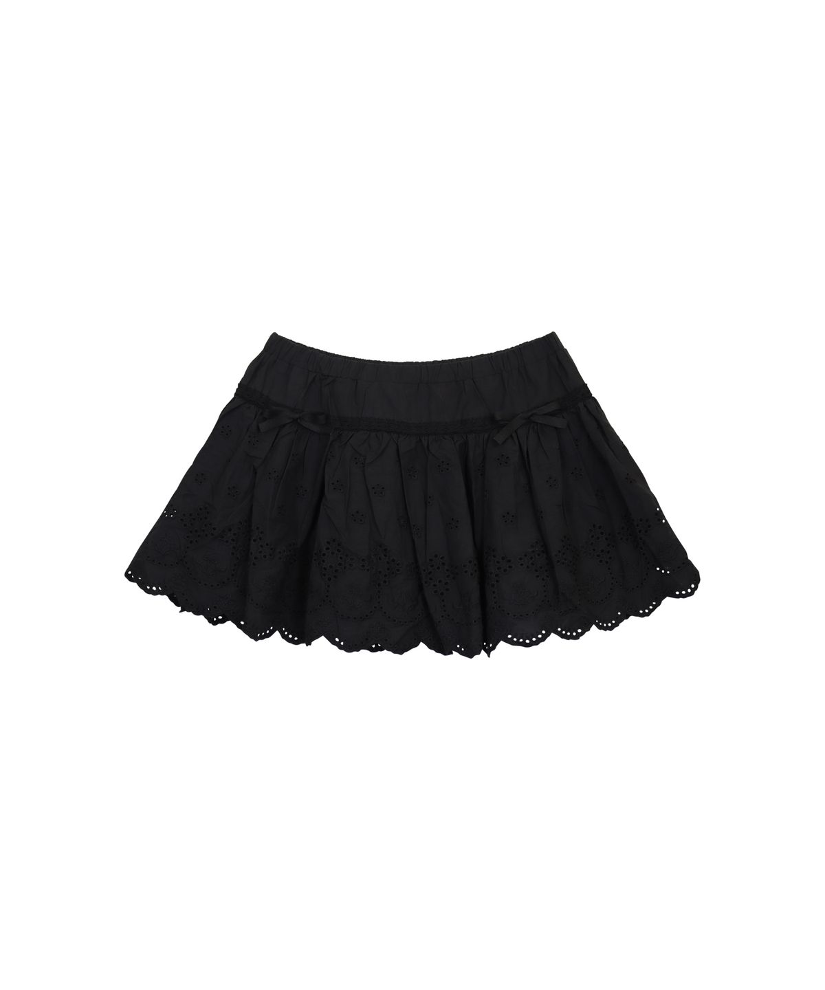 핑크파인애플(PINK PINEAPPLE) BOHO PUNCHING SHIRRING SKIRT_BLACK