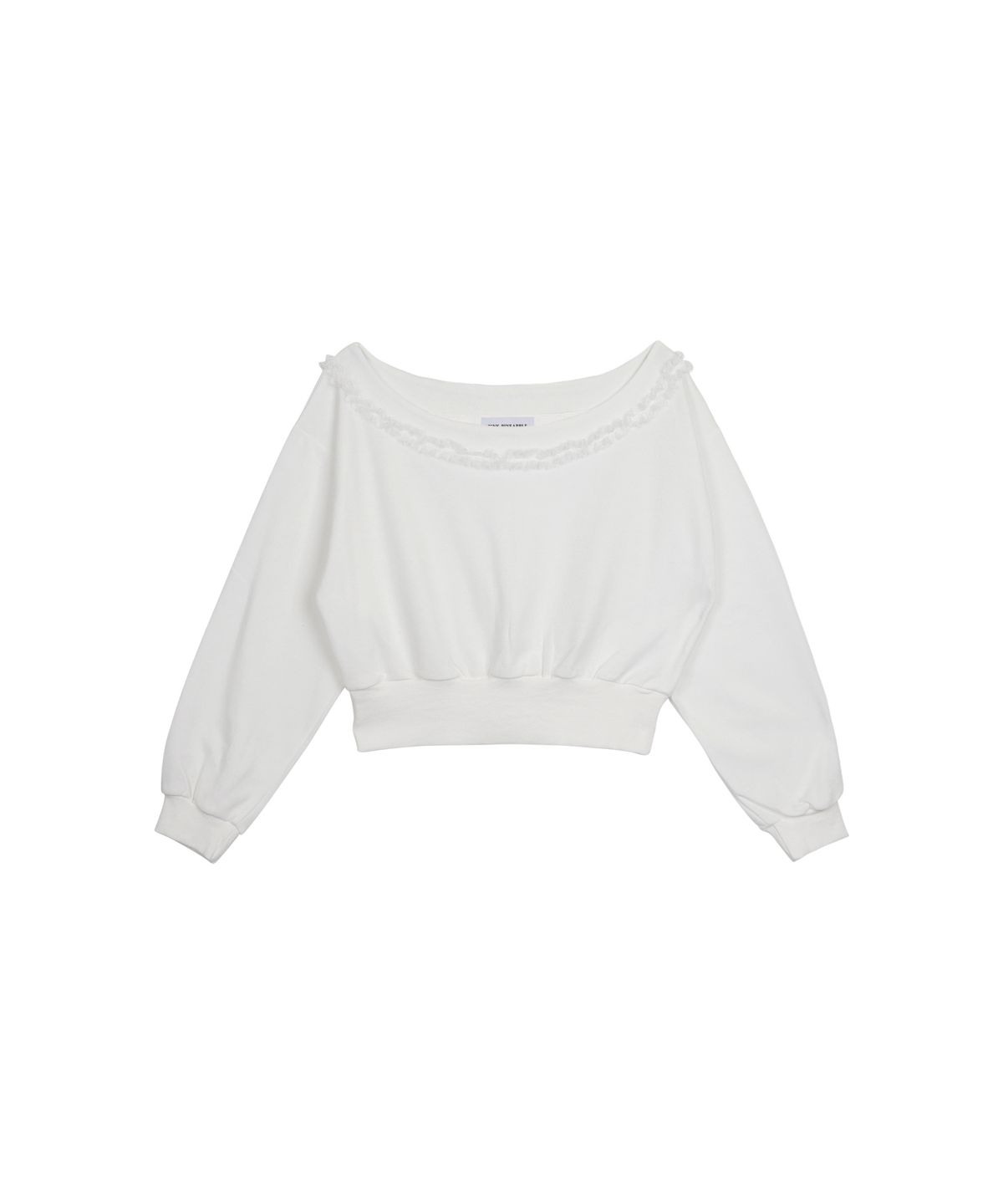 핑크파인애플(PINK PINEAPPLE) LACE OFF-SHOULDER SWEATSHIRT_IVORY