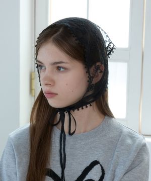 PETAL LACE KERCHIEF_BLACK