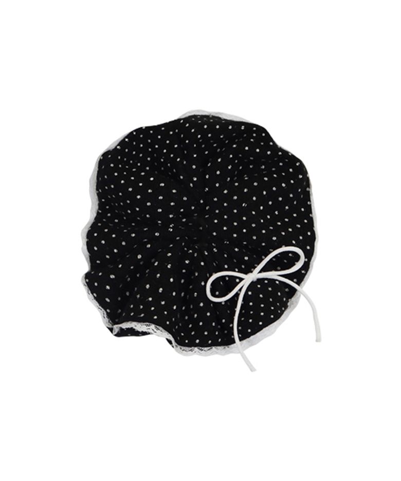 JOLLY DOT LACE SCRUNCHIE_BLACK