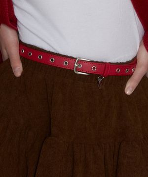 BUDDY SIMPLE EYELET BELT_RED