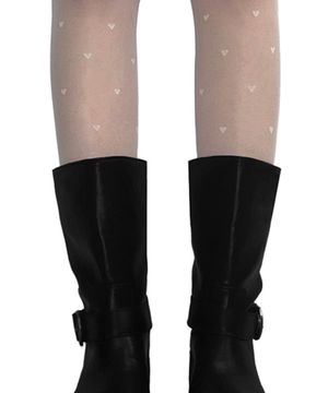 [2EA 1SET] CRUSH HEART STOCKING_WHITE