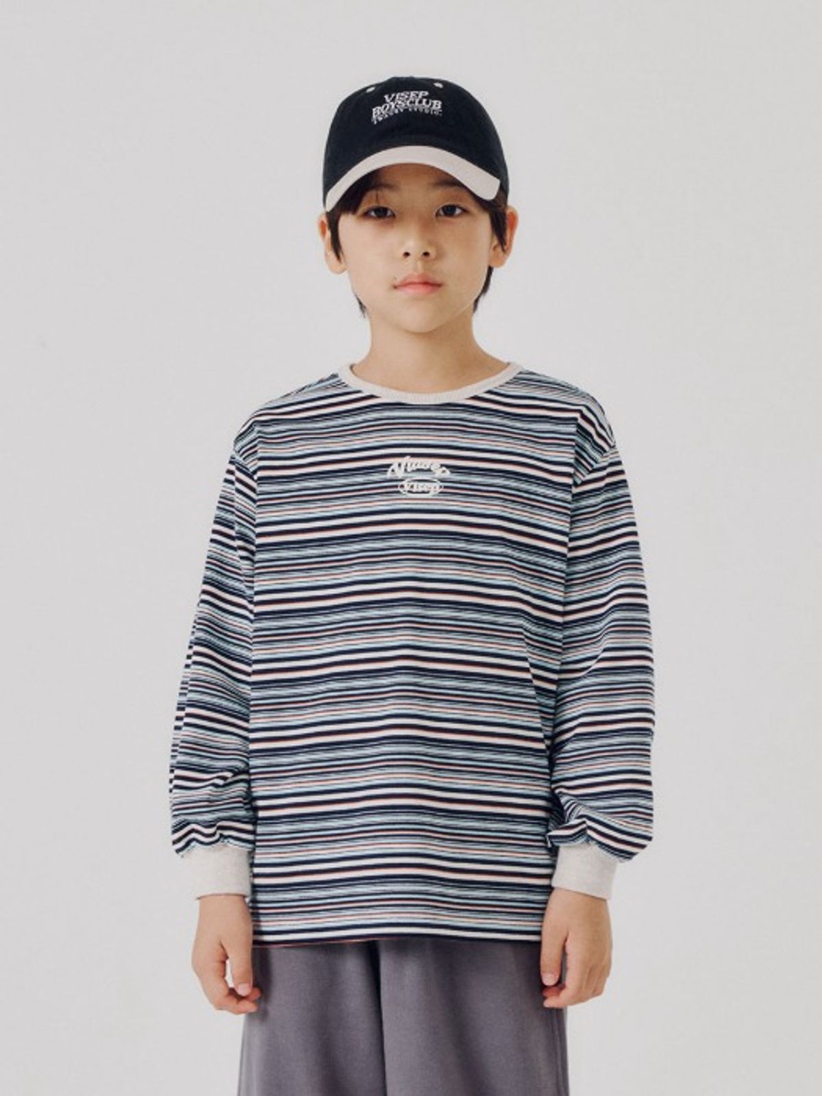 비아셉템버(VIASEPTEMBER) 블레인 스트라이프 티셔츠 네이비