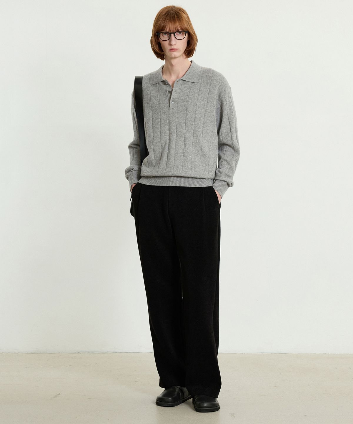 티엔지티(TNGT) Velvet-knit Wide fit Banding Pants (Black) TNPA5F203BK