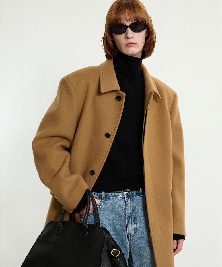 Wool Blended Balmacaan Coat (Camel) TNCO5F100CM