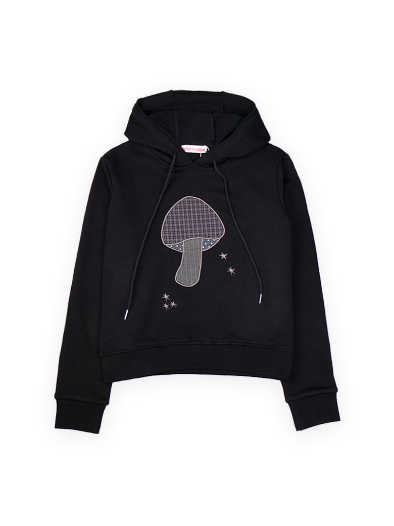 MUSHROOM PATCH HOODIE BLACK