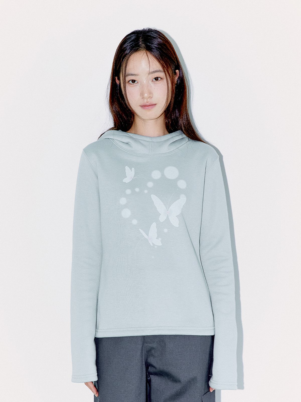 오피쉬(OAFISH) BUTTERFLY COWL HOODIE SKY BLUE
