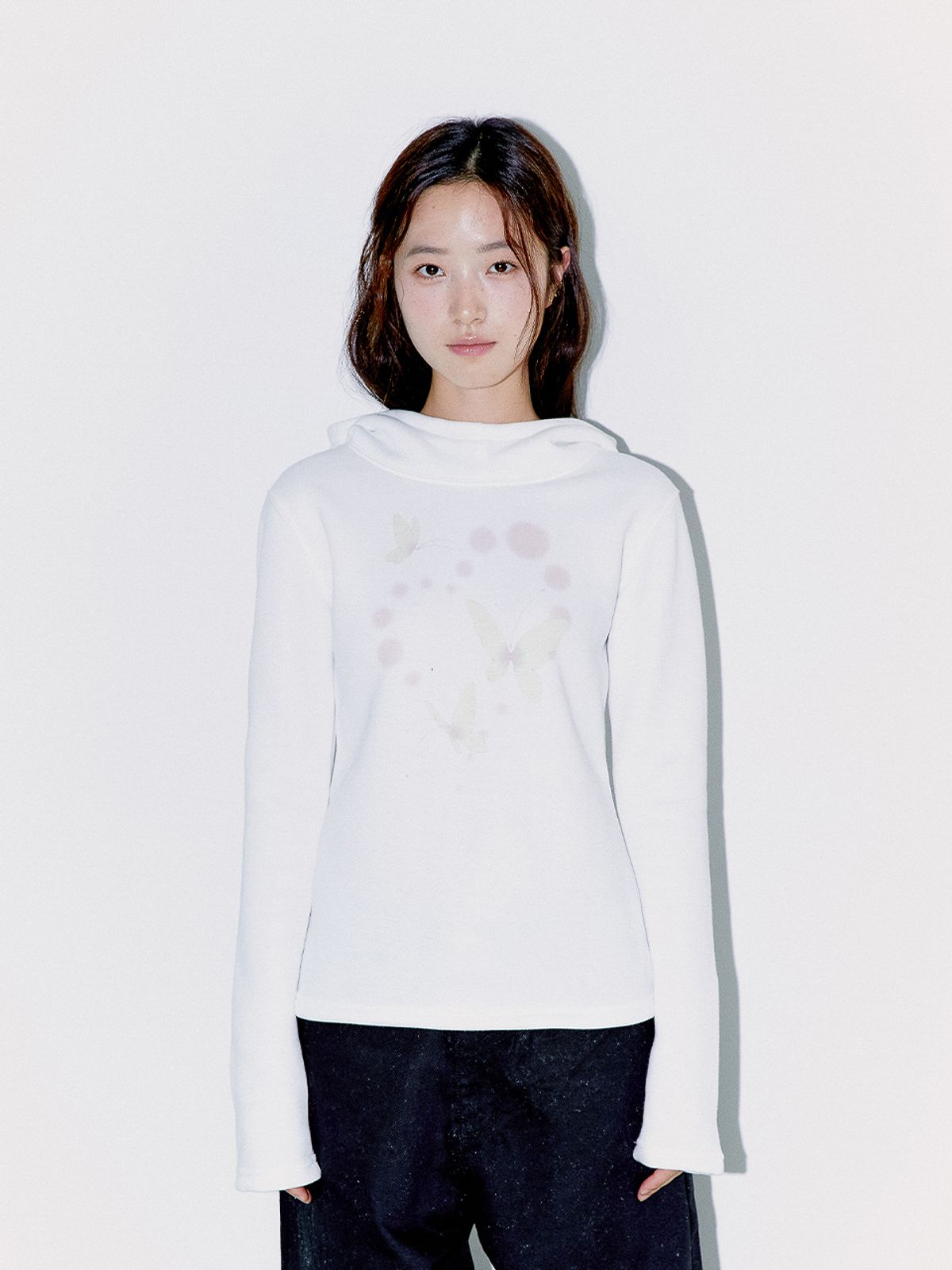 오피쉬(OAFISH) BUTTERFLY COWL HOODIE IVORY
