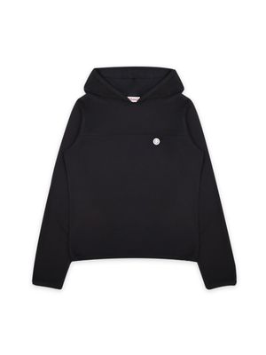 CUTTING LOGO LABEL HOODIE, BLACK
