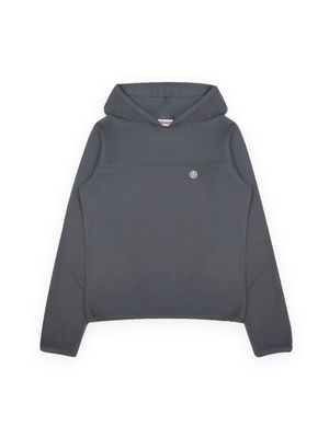 CUTTING LOGO LABEL HOODIE, CHARCOAL