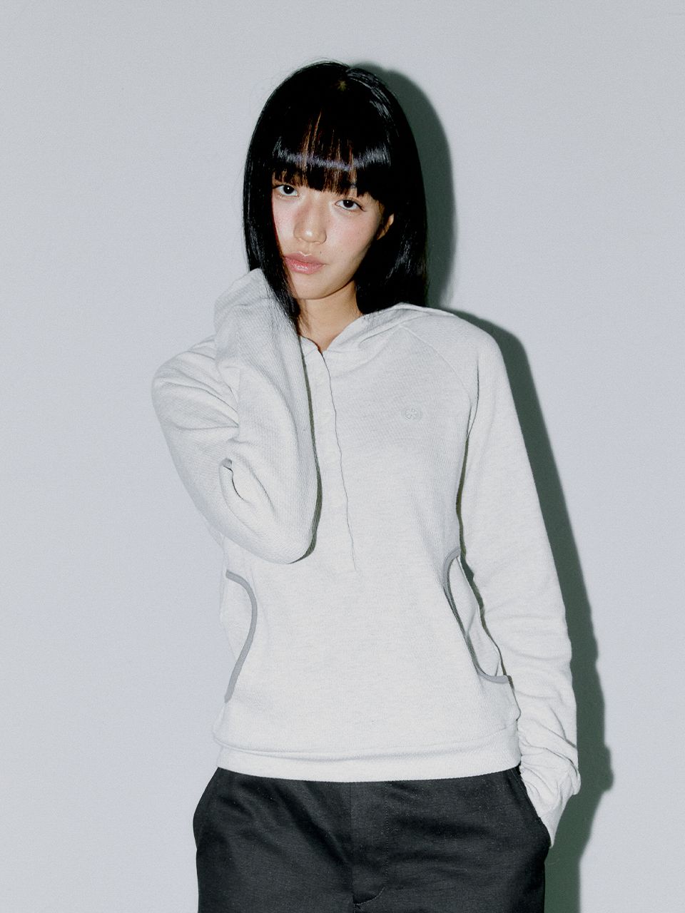 MUSINSA公式 | OAFISH WAFFLE HENLEY HOODIE, OATMEAL