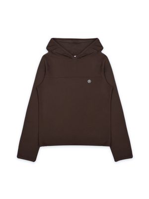CUTTING LOGO LABEL HOODIE, BROWN