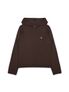 CUTTING LOGO LABEL HOODIE, BROWN