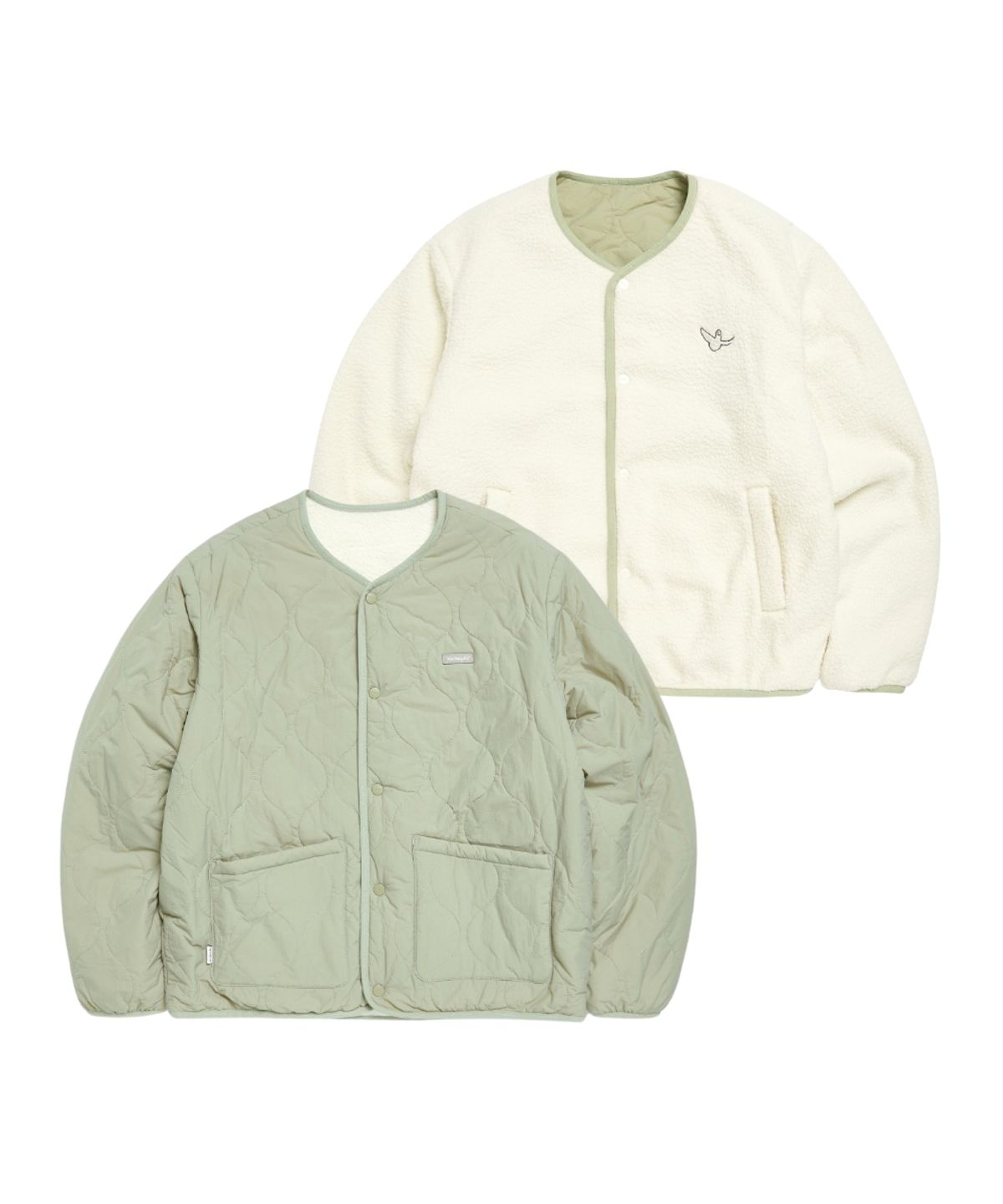 마크곤잘레스(MARK GONZALES) 리버시블 경량 패딩(플리스) 자켓 - GREYISH KHAKI