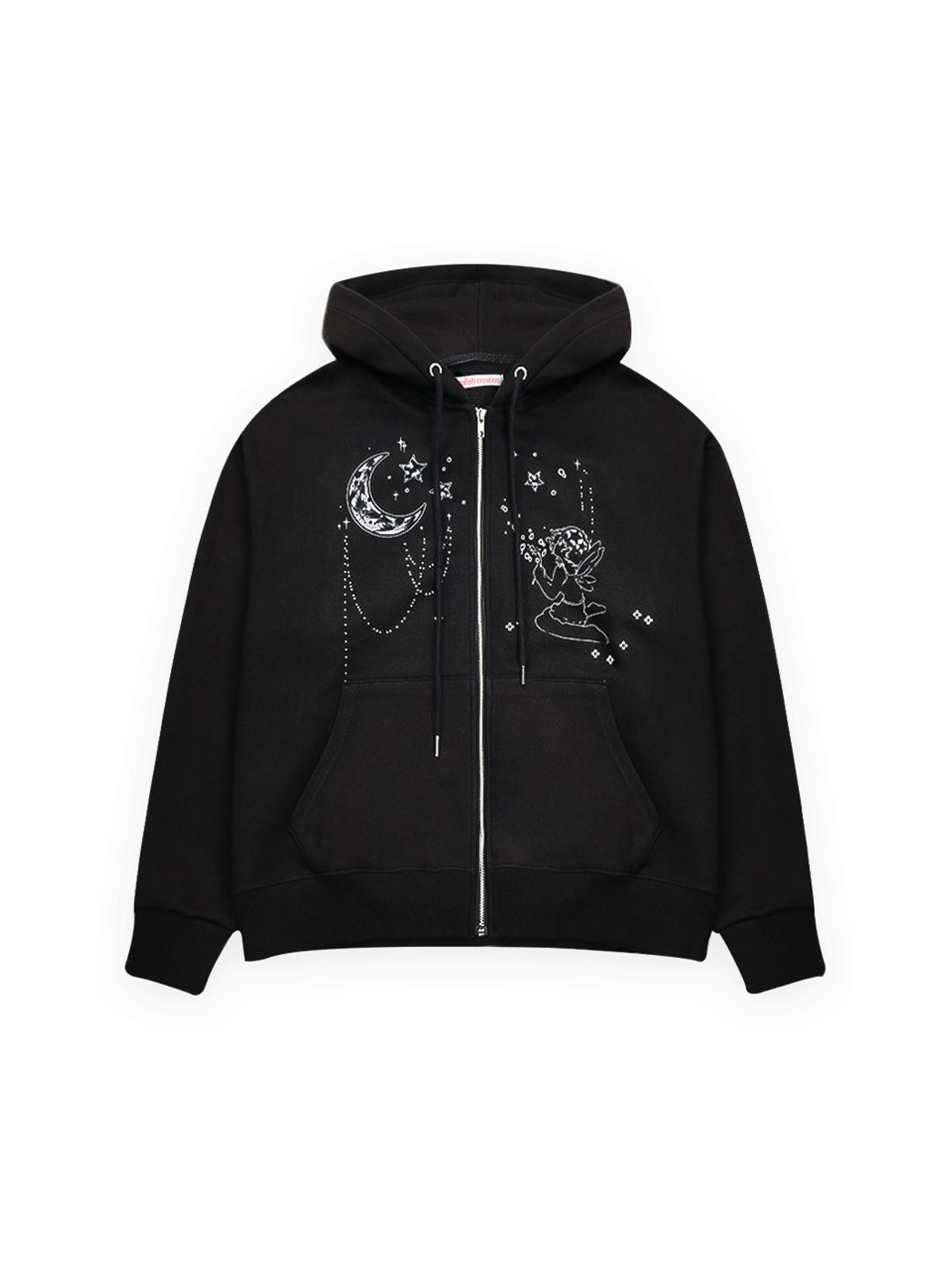 오피쉬(OAFISH) MOONLIGHT WISH HOODIE ZIP UP BLACK