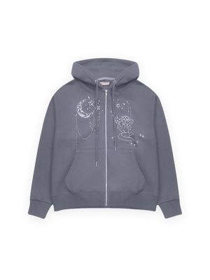 MOONLIGHT WISH HOODIE ZIP UP BLUE GRAY