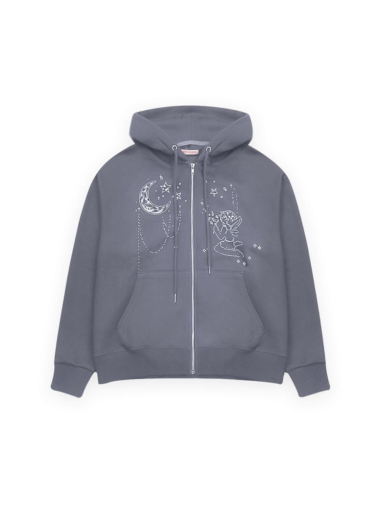 MOONLIGHT WISH HOODIE ZIP UP BLUE GRAY