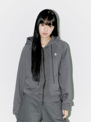 SOFT CENTERLINE HOODIE ZIP UP CHARCOAL