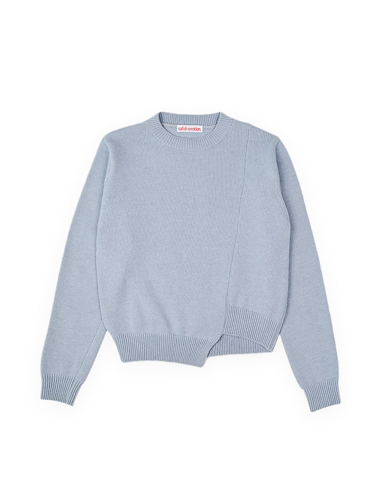 오피쉬(OAFISH) DIAGONAL CUTTING KNIT, SKY BLUE