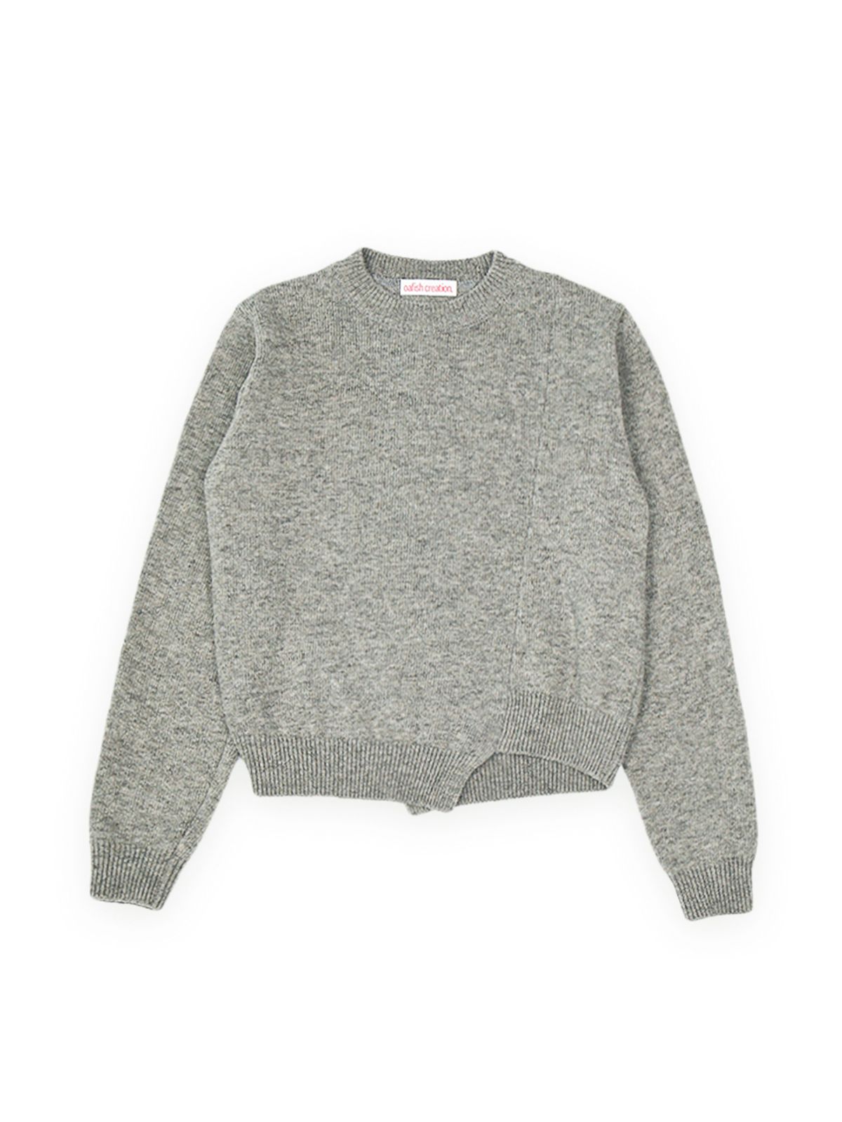 오피쉬(OAFISH) DIAGONAL CUTTING KNIT, GRAY
