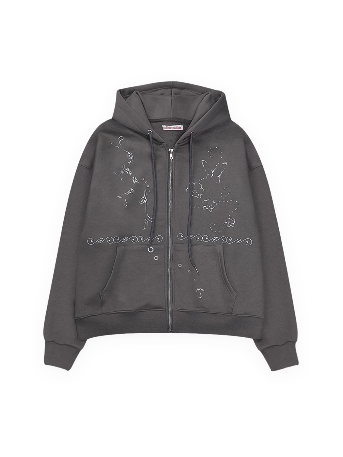 오피쉬(OAFISH) LINEWORK HOODIE ZIP UP, CHARCOAL