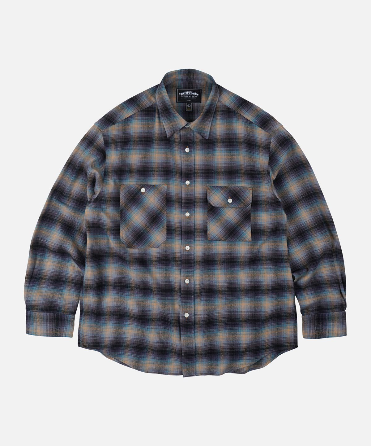 프리즘웍스(FRIZMWORKS) FLANNEL CHECK WORK SHIRT _ MIDNIGHT BLUE