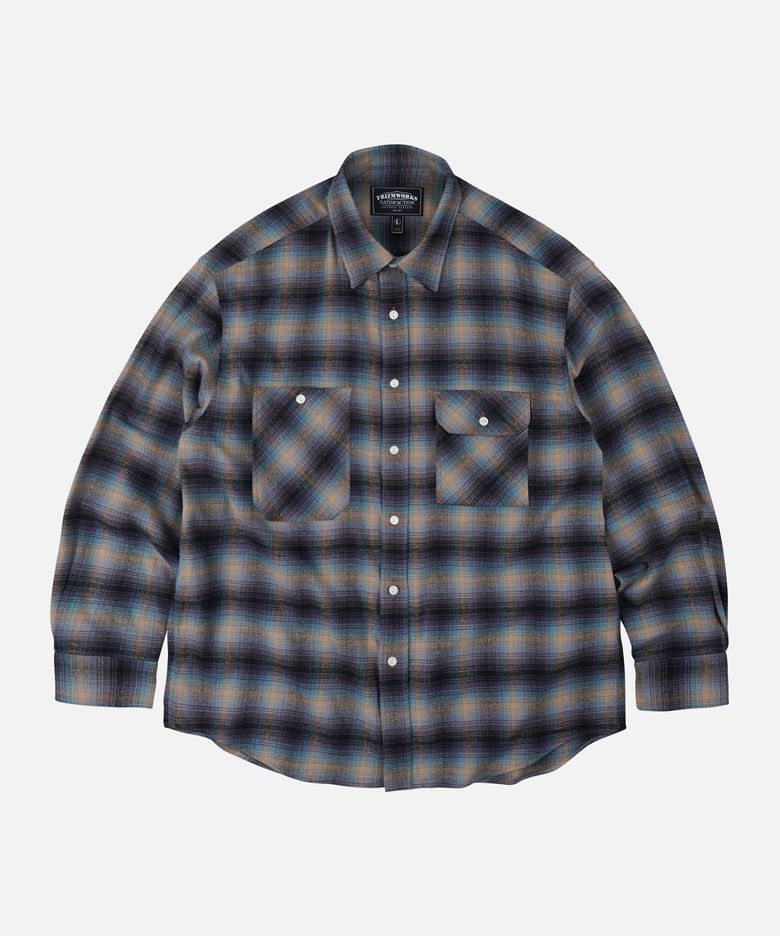 FLANNEL CHECK WORK SHIRT _ MIDNIGHT BLUE