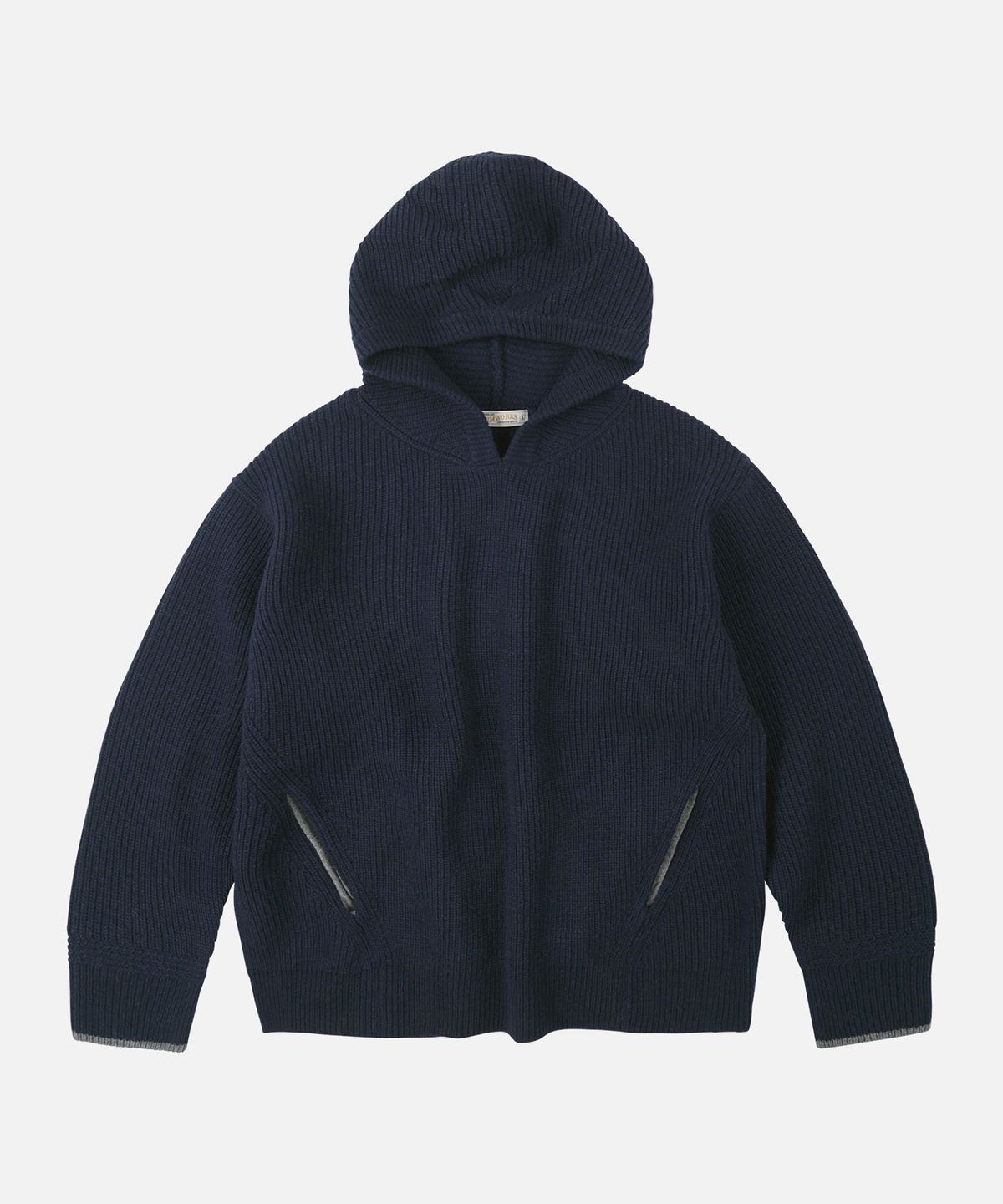 프리즘웍스(FRIZMWORKS) KANGAROO KNIT PULLOVER HOODY _ NAVY