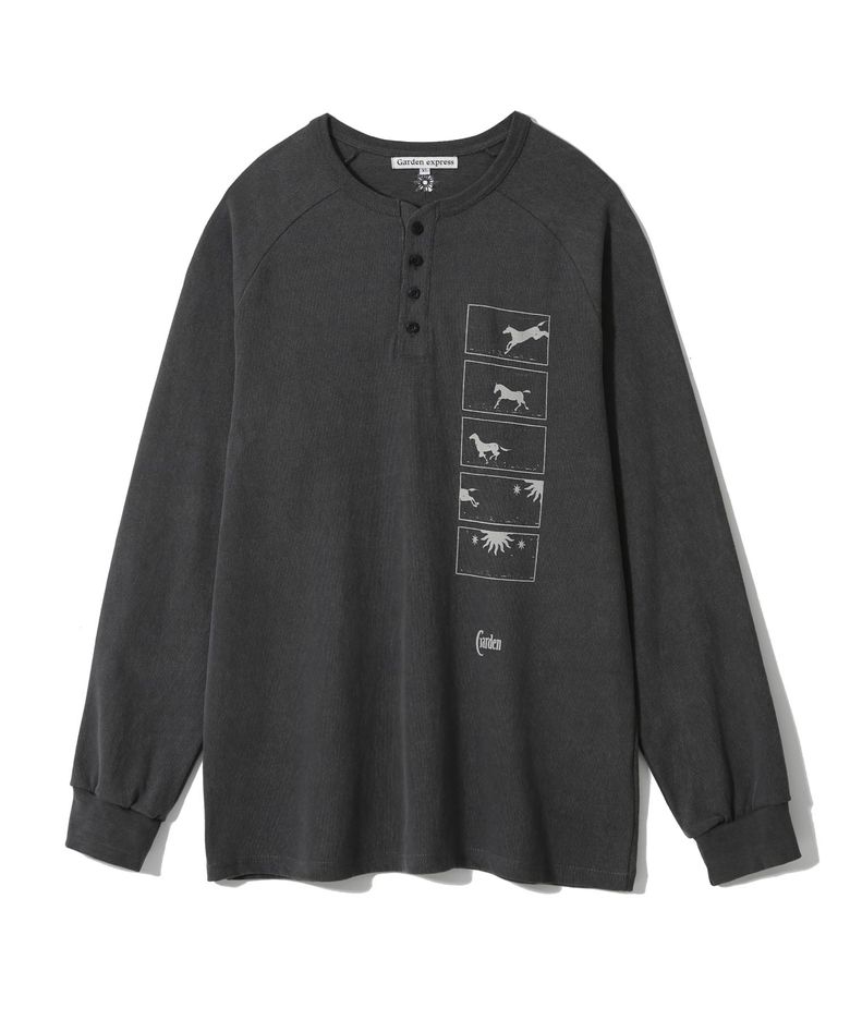 Pigment Henley Neck T-Shirt (charcoal)