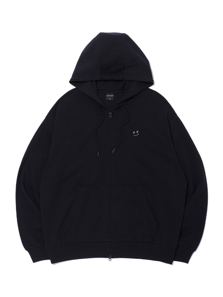 스마일 로고 후드 집업 LP6TU142_BLACK