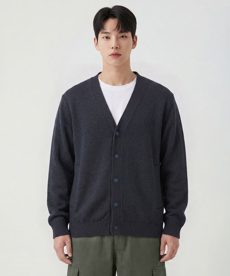 LAYER 7 (레이어 7) 남성 스웨터 가디건_SMOKEY BLUE