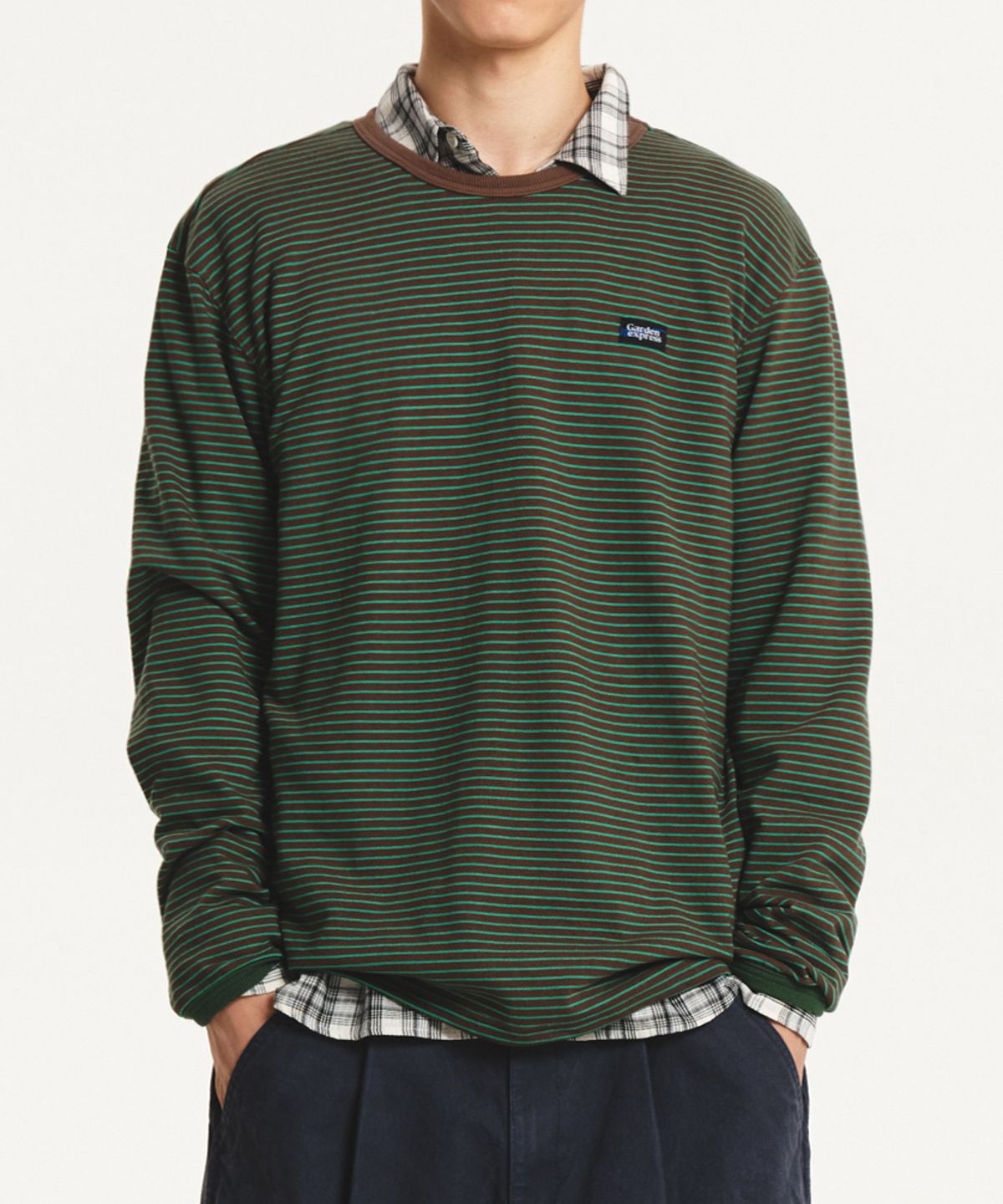가든익스프레스(GARDEN EXPRESS) Striped Long-Sleeve Tee (green)