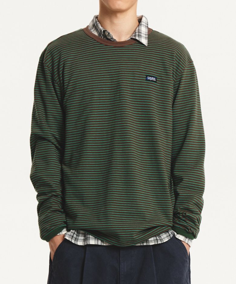 Striped Long-Sleeve Tee (green)