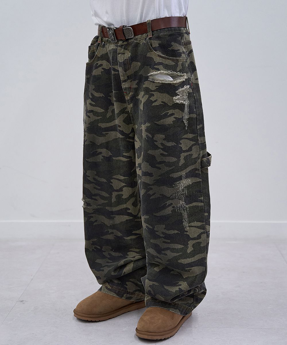 MUSINSA | MAINBOOTH Destroyed Camo Pants(CAMO)