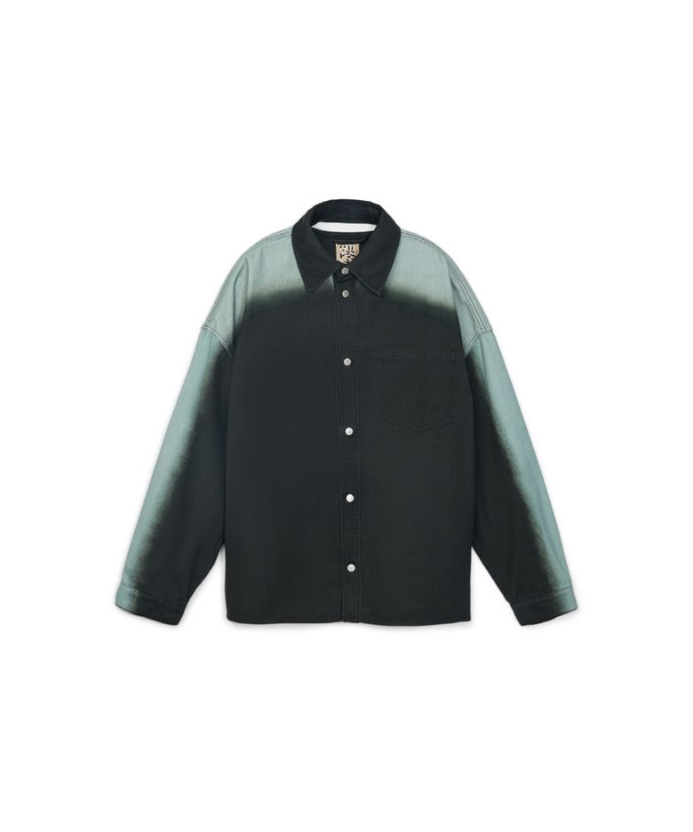 Sprayed Denim Shirt Faded Black