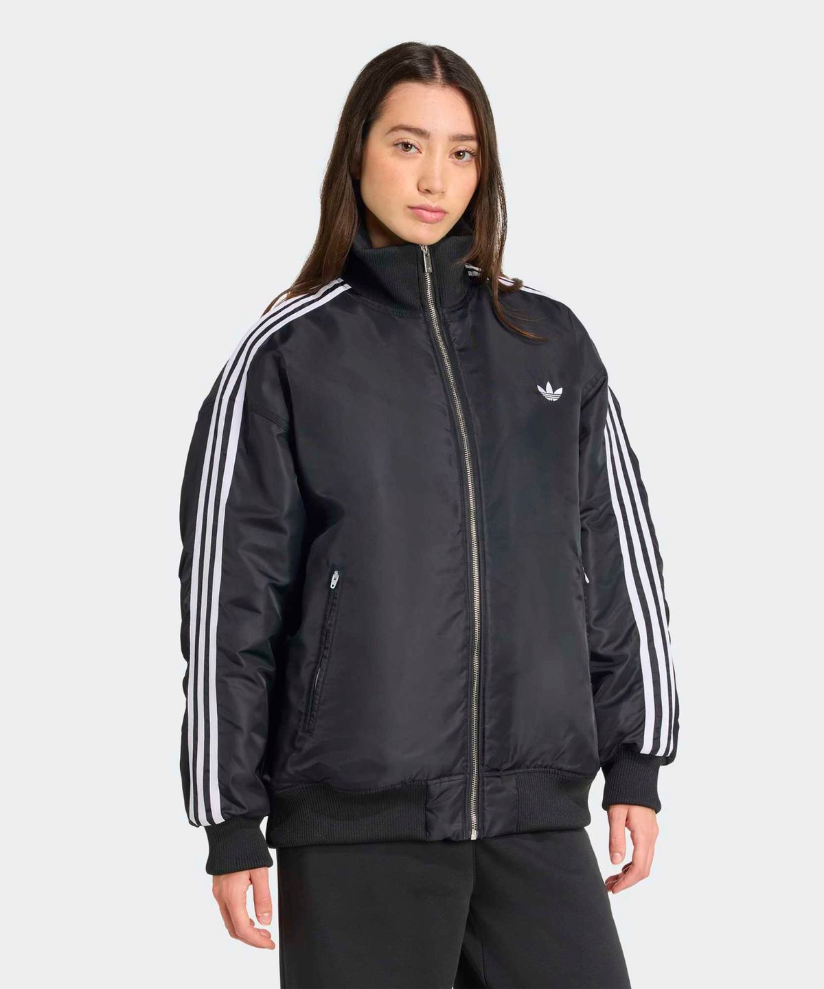 아디다스(ADIDAS) 파이어버드 오버사이즈 봄버 재킷 - 블랙 / JX2991