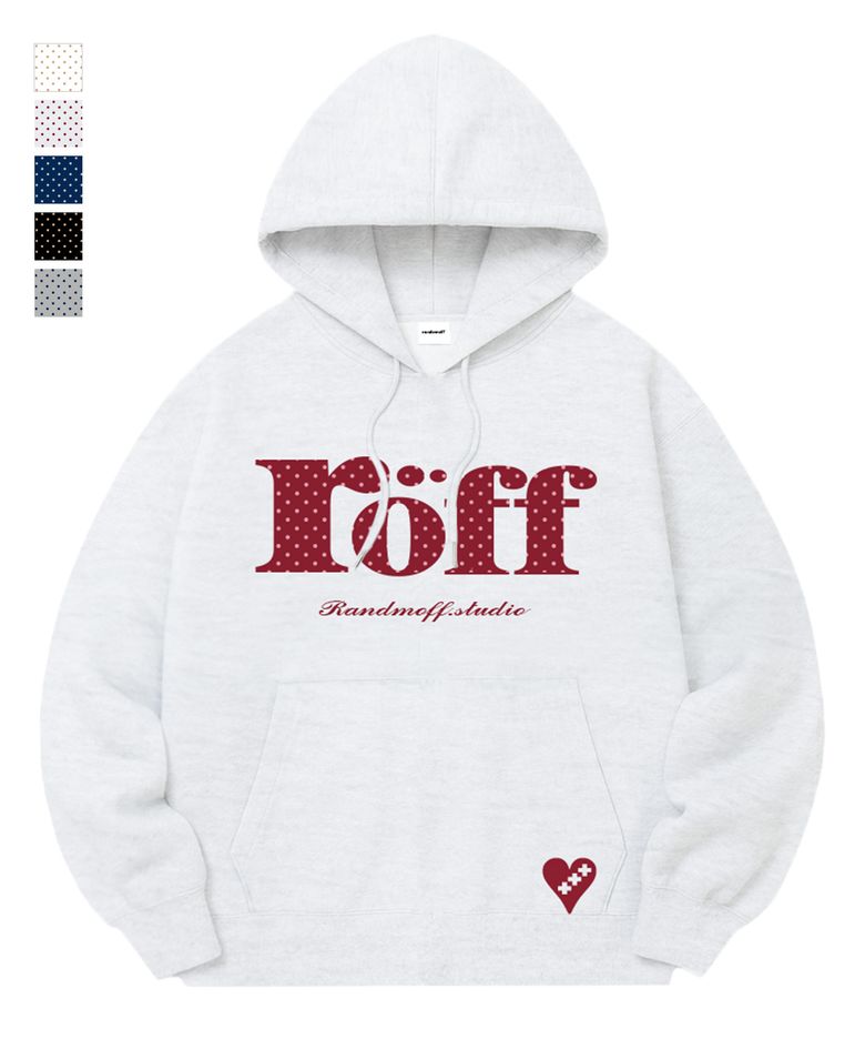 [기모선택] RÖFF TYPE PLAY DOT SEMI OVER FIT HOODIE (5color)