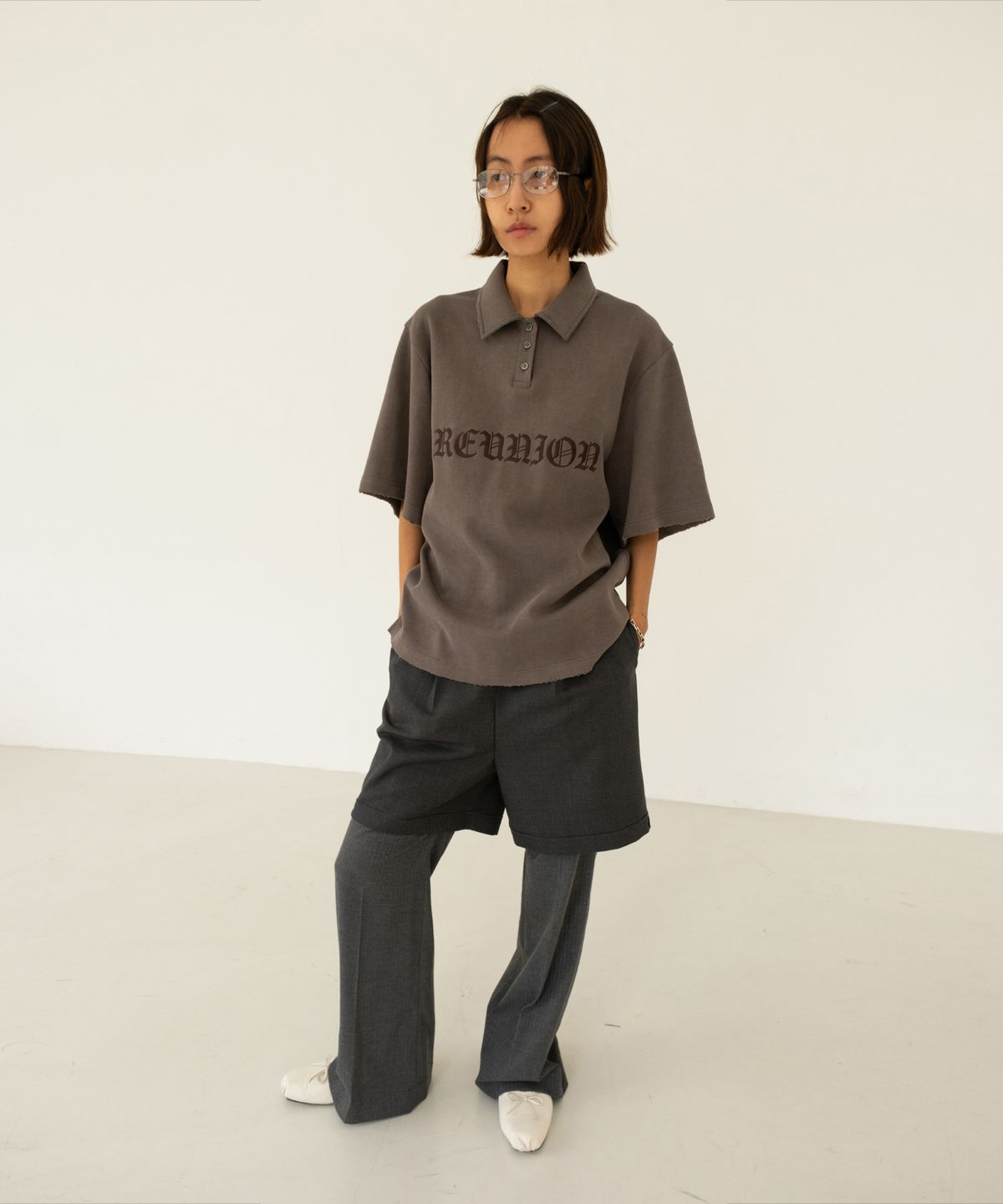 에스이오(s/e/o) REUNION POLO T-SHIRT KHAKI GRAY