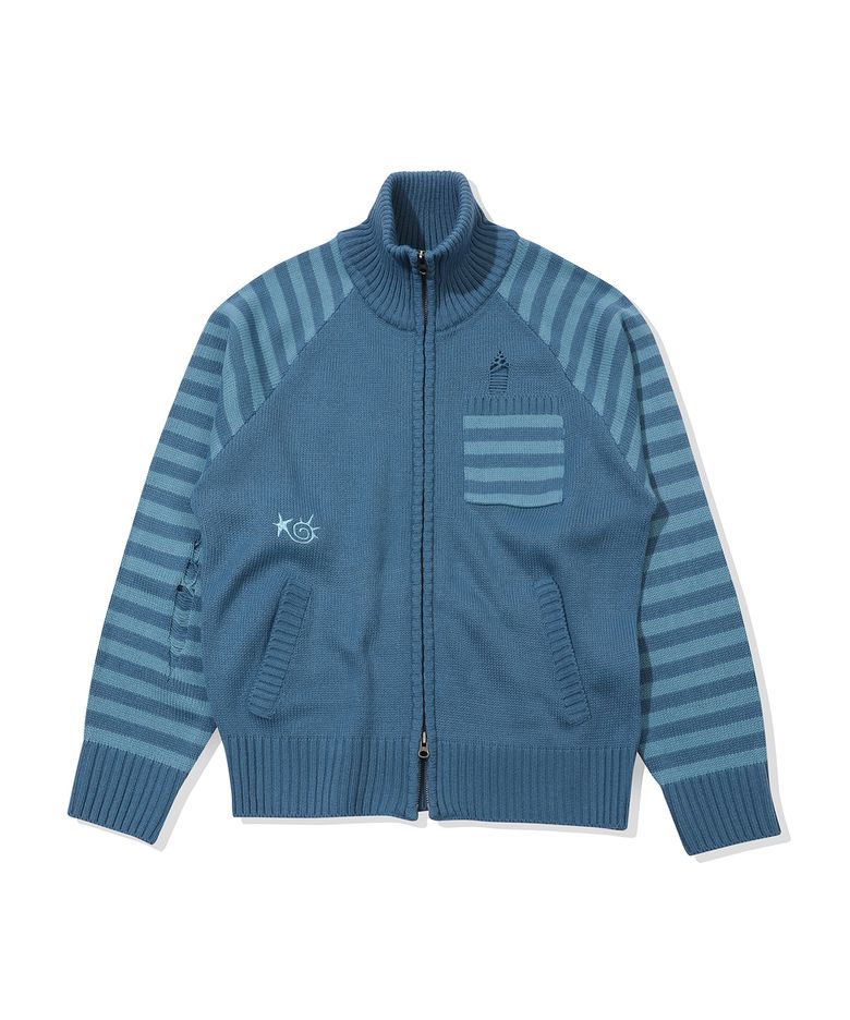 Pipi Zip-up Sweater(STONE BLUE)