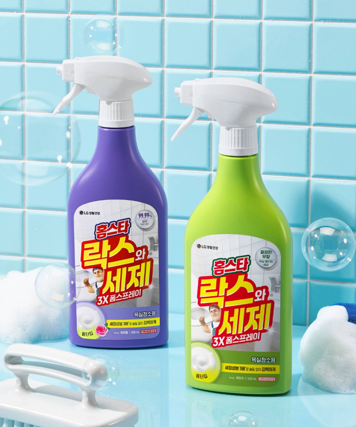 홈스타(HOMESTAR) [옵션선택] 락스와세제 3X 스프레이 500ml x 4개
