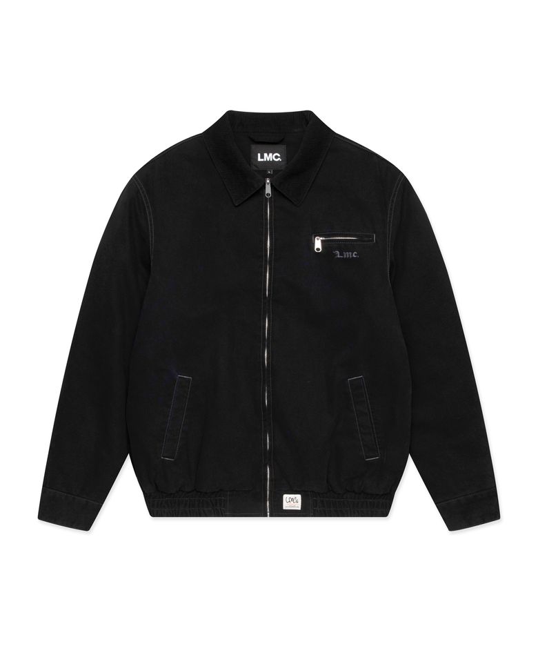 CONTRAST STITCH WORK JAKCET black