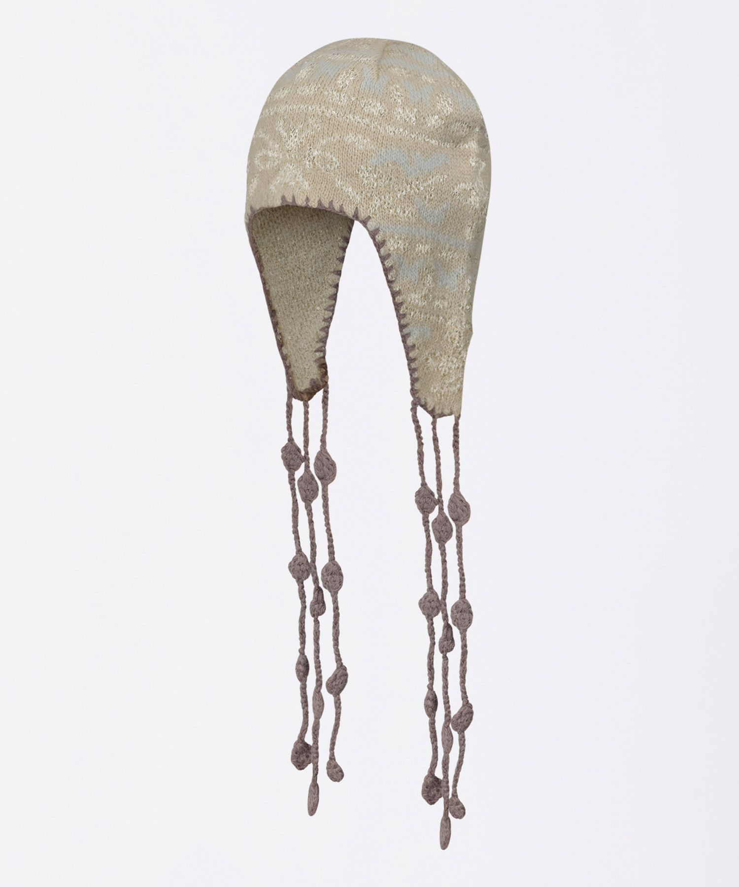 스컬프터(SCULPTOR) Sequin Nordic Earflap Beanie Milk Tea - 사이즈